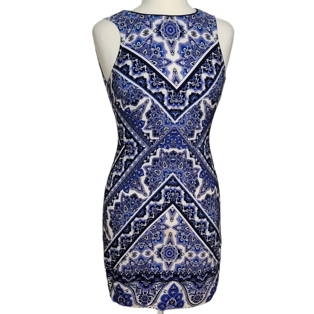 OASIS Sleeveless  Mini Mandala Zipper Shift Dress Size 4 (EU 36)